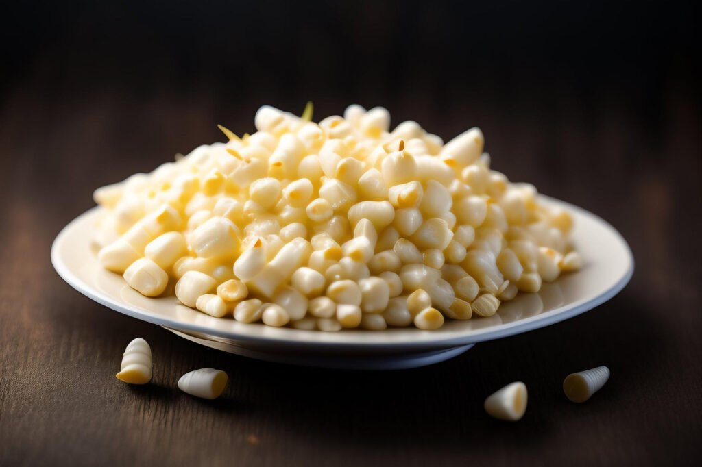 plate corn dark wooden table