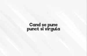 cand se pune punct si virgula