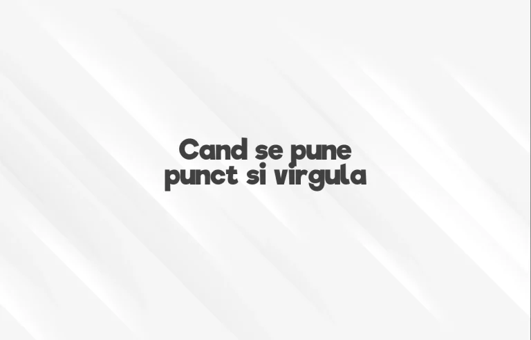 cand se pune punct si virgula