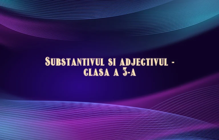 substantivul si adjectivul clasa a 3 a