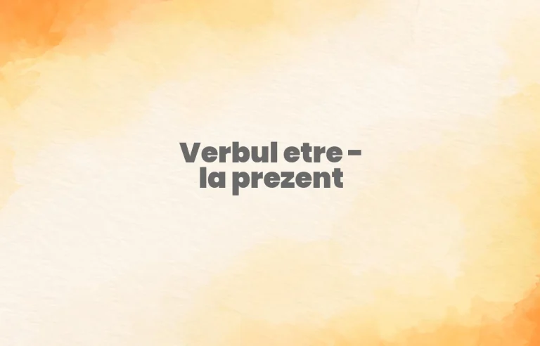 verbul etre la prezent