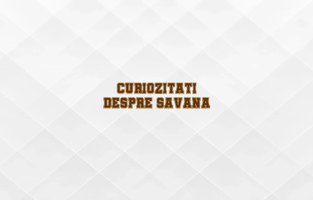 curiozitati despre savana