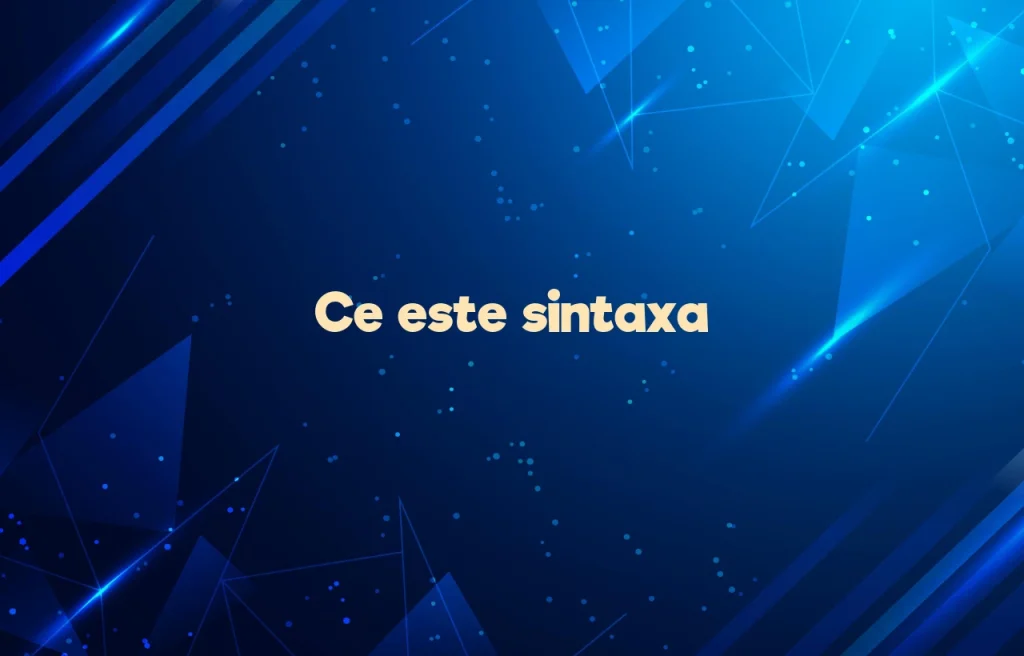 ce este sintaxa